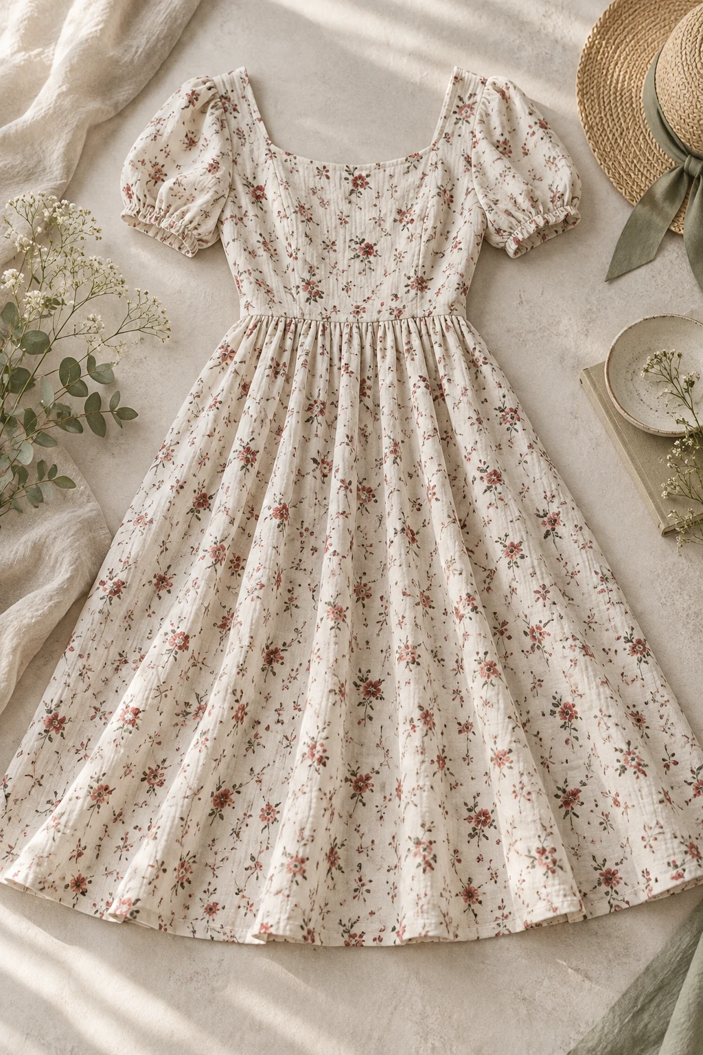 碎花夏日洋裝示意作品